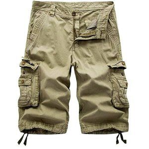 *** SOLD *** Men's Relaxed Fit Multi-Pocket Outdoor Cargo Shorts - KHAKI
